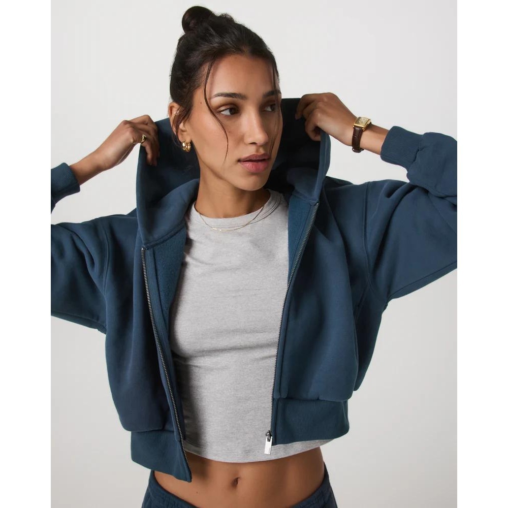 Vuori Restore Mini Full Zip Hoodie Ocean Blue Size Small New With Tags